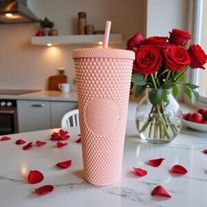 Starbucks Matte Light Pink Studded Tumbler 24oz Spring 2020 EUC READ